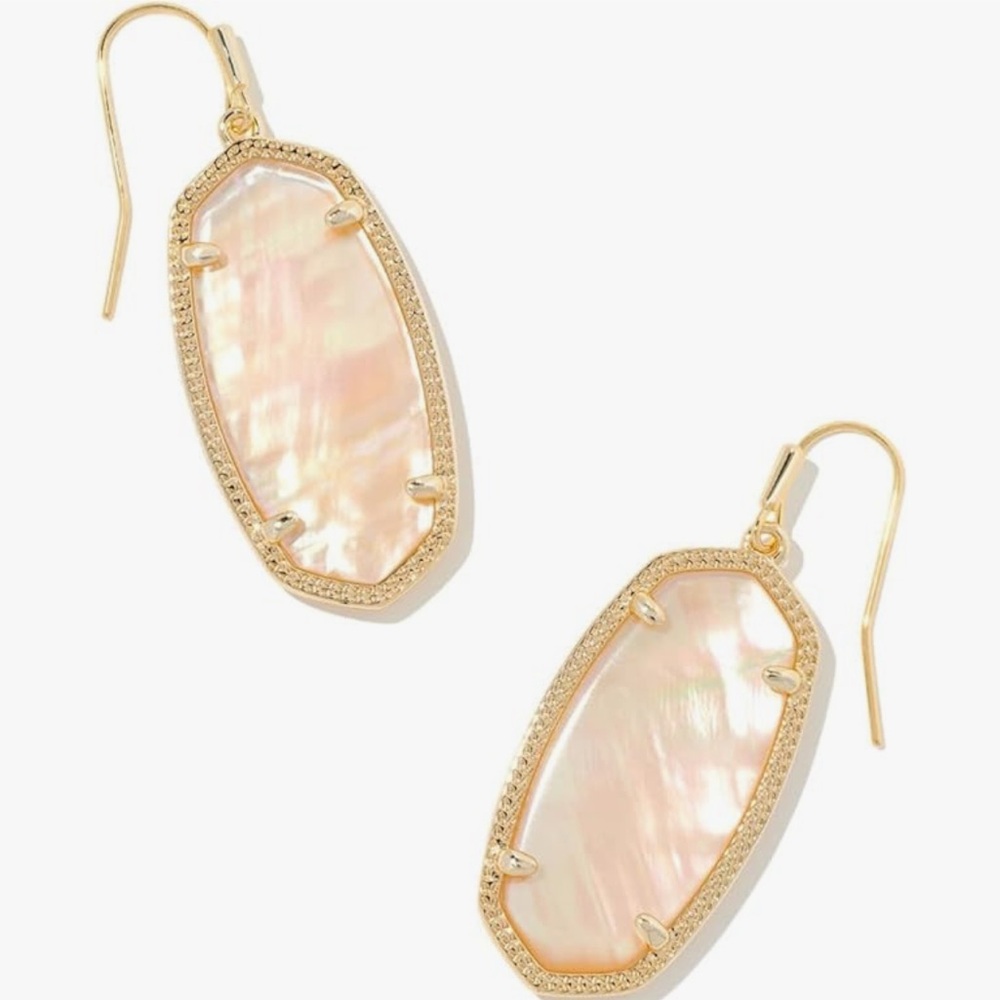 Kendra Scott Elle Gold Drop Earrings In Golden Abalone